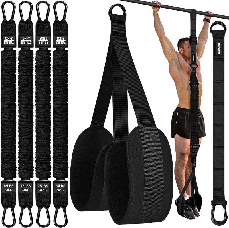 Ayombo Pull Up Assistance Bands, Resistance Bands for Pull Up Bar Workout, Adjustable Heavy Duty Pull Up Assist Equipment with 4 Assistance Bands, Home Gym Fitness Exercise Strength Training - Image 1